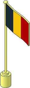 Flag on Flagpole Type 1 with Belgium Pattern