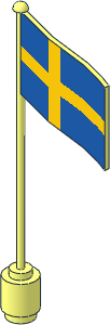 Flag on Flagpole Type 2 with Sweden Pattern