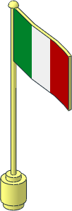 Flag on Flagpole Type 2 with Italy Pattern