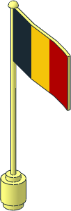 Flag on Flagpole Type 2 with Belgium Pattern