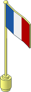 Flag on Flagpole Type 2 with France Pattern