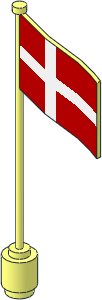 Flag on Flagpole Type 3 with Denmark Pattern