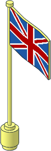 Flag on Flagpole Type 3 with United Kingdom Pattern