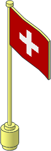 Flag on Flagpole Type 3 with Switzerland Pattern