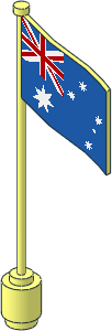Flag on Flagpole Type 3 with Australia Pattern