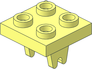 Plate  2 x  2 with 2 Wheel Clips Perpendicular