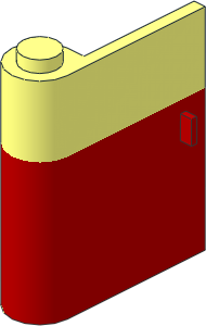 Door  1 x  3 x  3 Left with Vertical Handle and Red Lower Section Pattern