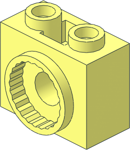 Technic Brick  1 x  2 x  1.333 with Hole and Rotation Joint Socket
