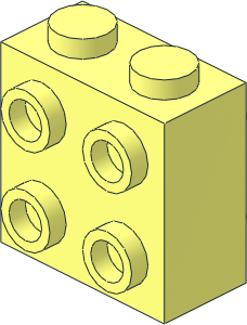 Brick  1 x  2 x  1.667 with 8 Studs on 2 Opposite Sides