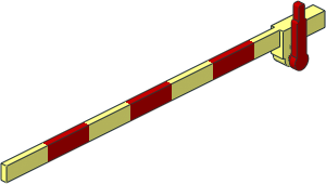Train Level Crossing Gate Type 1 - Crossbar with Red Handle Left