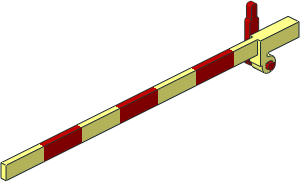 Train Level Crossing Gate Type 1 - Crossbar with Red Handle Right