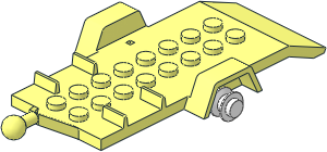 Trailer for Legoland Car with White Wheel Hubs (Complete)