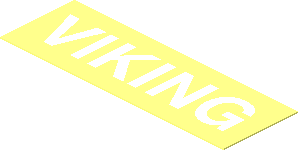 Sticker  0.7 x  2.1 with White "VIKING" on Transparent Background