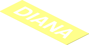 Sticker  0.7 x  2.1 with White "DIANA" on Transparent Background