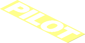 Sticker  1.1 x  4.3 with White Bold "PILOT" on Transparent Background