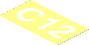 Sticker  0.9 x  1.6 with White "C12"