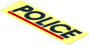 Sticker  0.9 x  2.9 with Black "POLICE" and Red Line