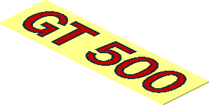 Sticker  0.5 x  1.8 with Red and Black "GT 500" on Transparent Background