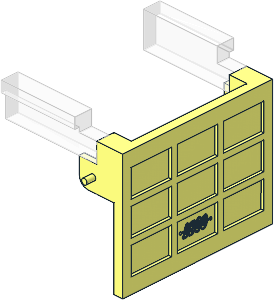 Garage Door with Hinge Pins with Trans Clear Counterweights