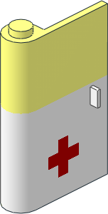 Door  1 x  3 x  4 Left with Vertical Handle with Red Cross on White Lower Section Pattern