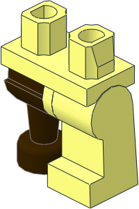 ~Minifig Hips and Legs with Dark Brown Wooden Leg Right (Obsolete)