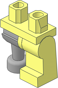~Minifig Hips and Legs with Pearl Light Grey Wooden Leg Right (Obsolete)