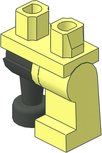 ~Minifig Hips and Legs with Pearl Dark Grey Wooden Leg Right (Obsolete)