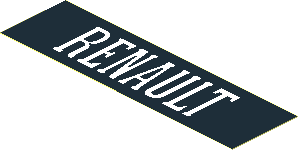 Sticker  1.1 x  3.9 with White "RENAULT" on Black Background