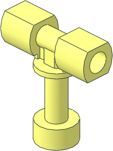 Bar  2L T-shaped with Two Bar Holes and Bottom Tube