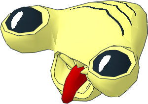 Minifig Head Alien Squidman with Black Eyes & Lines Pattern