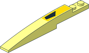 Slope Brick Curved  1 x  8 with Plate  1 x  2 with Black Trapezoid on Yellow Background Right Sticker