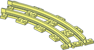 Train Track 4 Studs Wide Curved