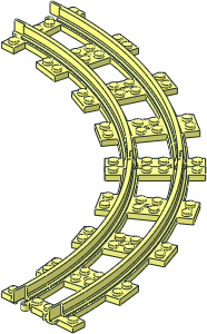 Train Track 4 Studs Wide Curved (Complete 2 Segments)