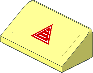 Slope Brick 31  1 x  2 x  0.667 with Red Triangle Sticker