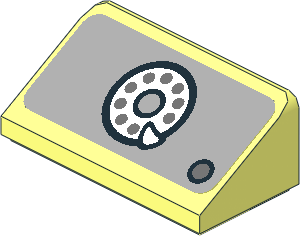 Slope Brick 31  1 x  2 x  0.667 with Telephone Dial and Button Sticker