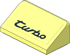 Slope Brick 31  1 x  2 x  0.667 with Black "turbo" Sticker