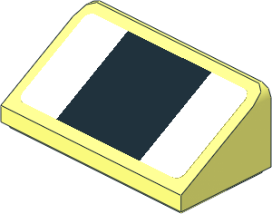 Slope Brick 31  1 x  2 x  0.667 with Black Stripe on White Background Stickers