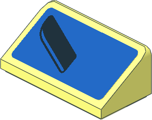 Slope Brick 31  1 x  2 x  0.667 with Black Air Vent on Blue Background Right Sticker