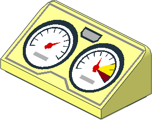 Slope Brick 31  1 x  2 x  0.667 with Gauges Pattern