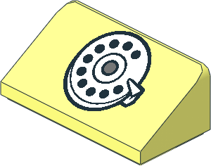 Slope Brick 31  1 x  2 x  0.667 with Phone Rotary Dial Pattern