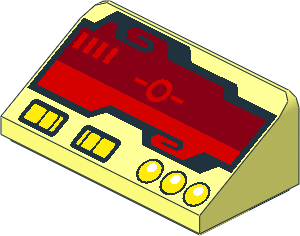 Slope Brick 31  1 x  2 x  0.667 with Red Screen Console Pattern