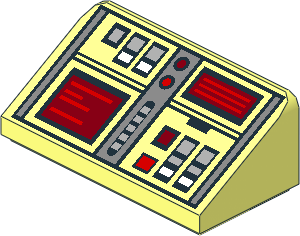 Slope Brick 31  1 x  2 x  0.667 with SW Reddish Console Pattern