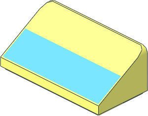 Slope Brick 31  1 x  2 x  0.667 with Medium Azure Stripe Pattern