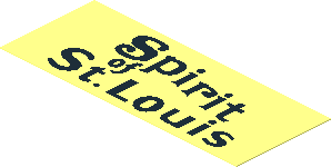 Sticker  1.2 x  3 with "Spirit of St. Louis" Right