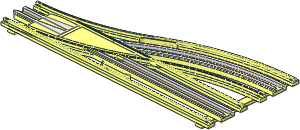 ~Train Track 12V Slotted Point Left Main Part (Needs Work)