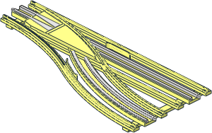 ~Train Track 12V Slotted Point Right Main Part (Needs Work)