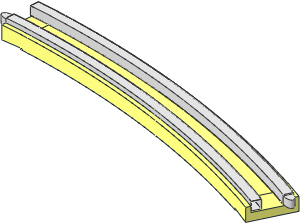 Train Track 12V Curved Insert Type 1 (Needs Work)