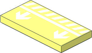 Tile  2 x  4 with White Short Lines and Arrows Right Sticker