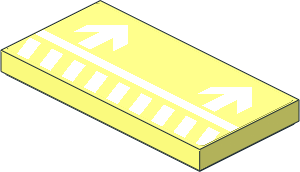 Tile  2 x  4 with White Short Lines and Arrows Left Sticker