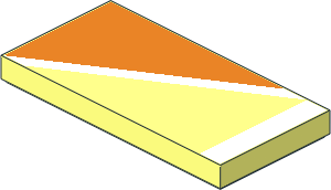 Tile  2 x  4 with Orange Triangle Top Right Pattern